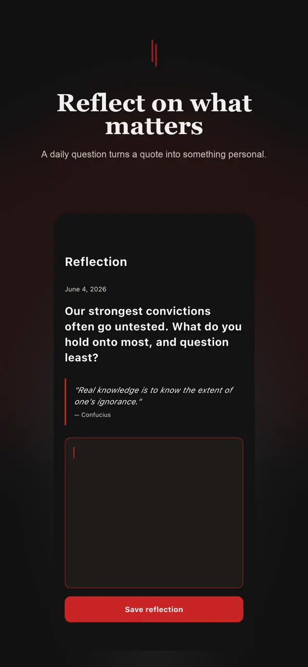 A daily reflection journaling prompt